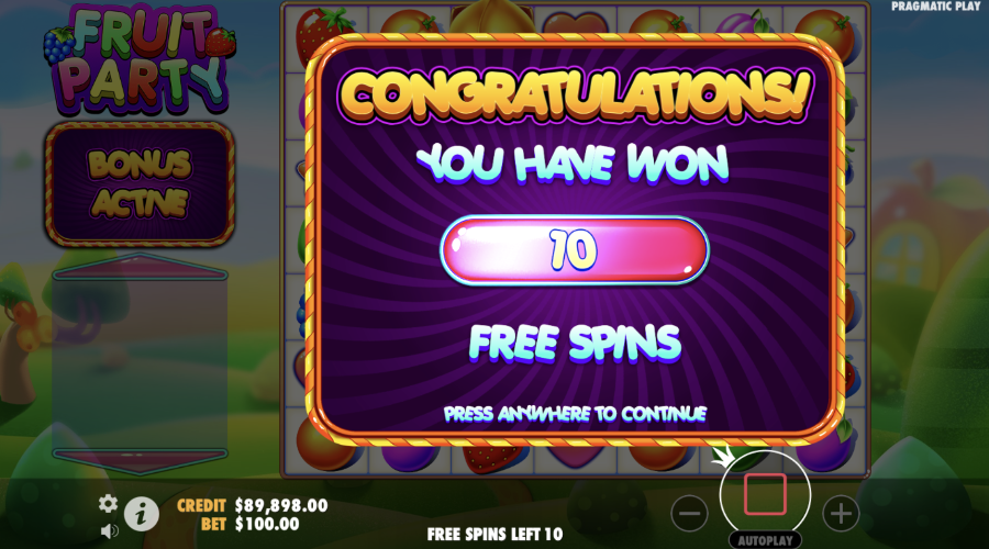 Fruit Party Free Spins