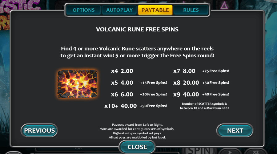 Mystic Rift Free Spins