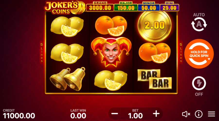 Joker’s Coins Hold and Win Jeu