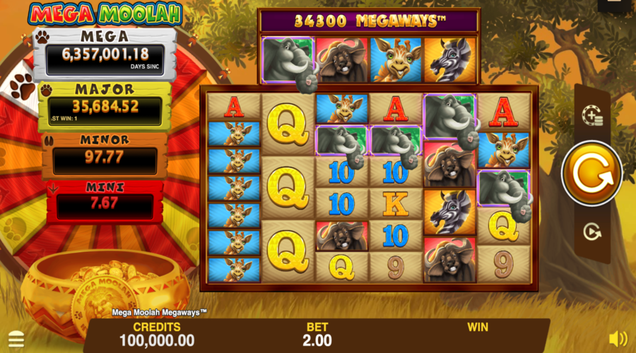 Mega Moolah Megaways Jeu