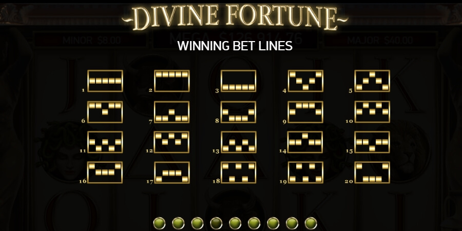 Divine Fortune lignes de paiement